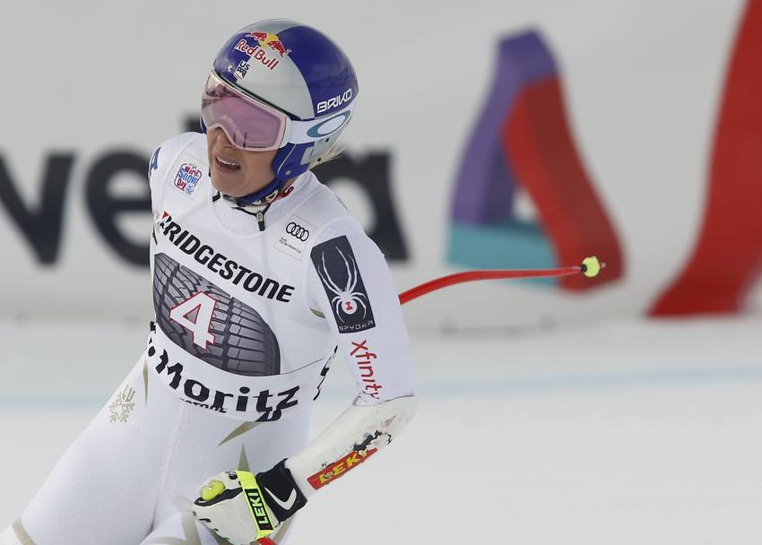  L&#39;americana Lindsey Vonn si è infortunata al termine del superG di St. Moritz, dove ha  chiuso in 17ª posizione a 1